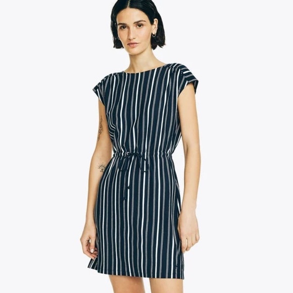 Nautica Substantially Crafted Striped Criss - Cross Dress - Picture 1 of 7